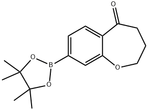 1-Benzoxepin-5(2H)-one, 3,4-dihydro-8-(4,4,5,5-tetramethyl-1,3,2-dioxaborolan-2-yl)- Structure