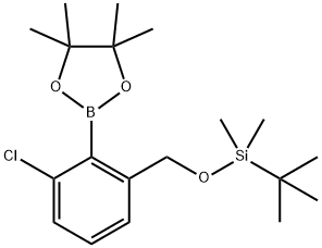 1,3,2-Dioxaborolane, 2-[2-chloro-6-[[[(1,1-dimethylethyl)dimethylsilyl]oxy]methyl]phenyl]-4,4,5,5-tetramethyl- Structure