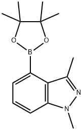 1H-Indazole, 1,3-dimethyl-4-(4,4,5,5-tetramethyl-1,3,2-dioxaborolan-2-yl)- Structure