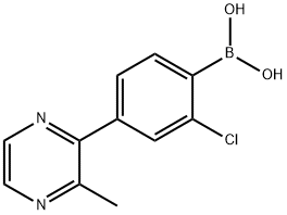 Boronic acid, B-[2-chloro-4-(3-methyl-2-pyrazinyl)phenyl]- 구조식 이미지