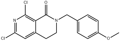 6,8-dichloro-2-[(4-methoxyphenyl)methyl]-1,2,3,4-t etrahydro-2,7-naphthyridin-1-one Structure