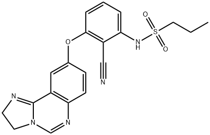 1-Propanesulfonamide, N-[2-cyano-3-[(2,3-dihydroimidazo[1,2-c]quinazolin-9-yl)oxy]phenyl]- Structure