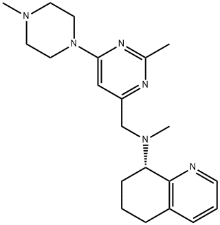 8-Quinolinamine, 5,6,7,8-tetrahydro-N-methyl-N-[[2-methyl-6-(4-methyl-1-piperazinyl)-4-pyrimidinyl]methyl]-, (8S)- Structure