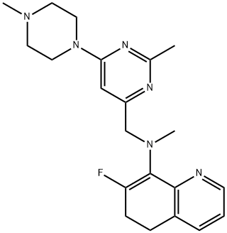 8-Quinolinamine, 7-fluoro-5,6-dihydro-N-methyl-N-[[2-methyl-6-(4-methyl-1-piperazinyl)-4-pyrimidinyl]methyl]- Structure