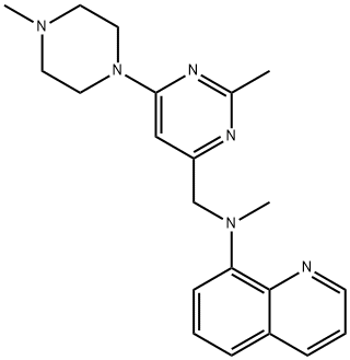 8-Quinolinamine, N-methyl-N-[[2-methyl-6-(4-methyl-1-piperazinyl)-4-pyrimidinyl]methyl]- Structure