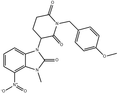 2,6-Piperidinedione, 3-(2,3-dihydro-3-methyl-4-nitro-2-oxo-1H-benzimidazol-1-yl)-1-[(4-methoxyphenyl)methyl]- Structure