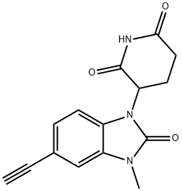 2,6-Piperidinedione, 3-(5-ethynyl-2,3-dihydro-3-methyl-2-oxo-1H-benzimidazol-1-yl)- Structure