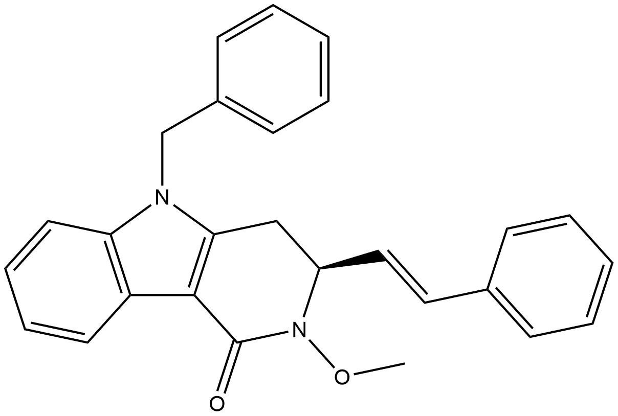 (3S)-2,3,4,5-Tetrahydro-2-methoxy-3-[(1E)-2-phenylethenyl]-5-(phenylmethyl)-1H-pyrido[4,3-b]indol-1-one Structure