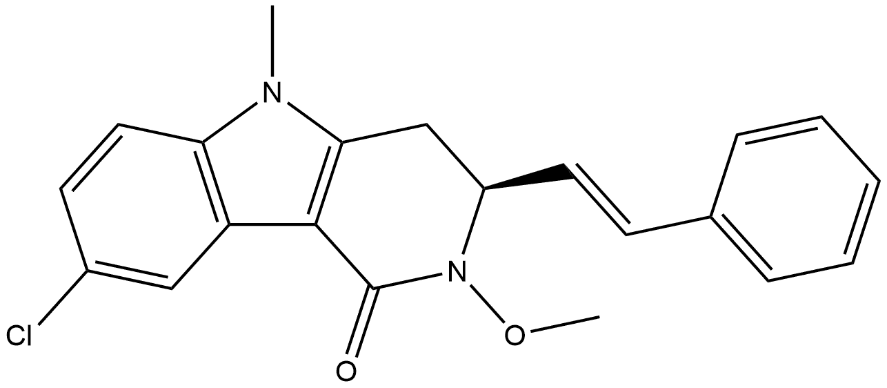 (3S)-8-Chloro-2,3,4,5-tetrahydro-2-methoxy-5-methyl-3-[(1E)-2-phenylethenyl]-1H-pyrido[4,3-b]indol-1-one Structure