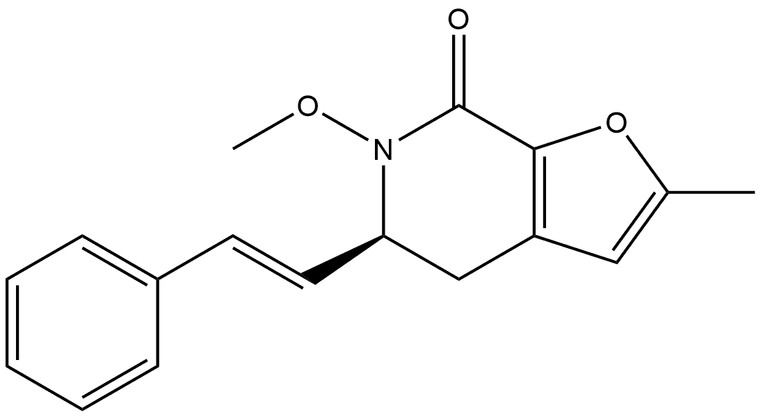 (5S)-5,6-Dihydro-6-methoxy-2-methyl-5-[(1E)-2-phenylethenyl]furo[2,3-c]pyridin-7(4H)-one Structure