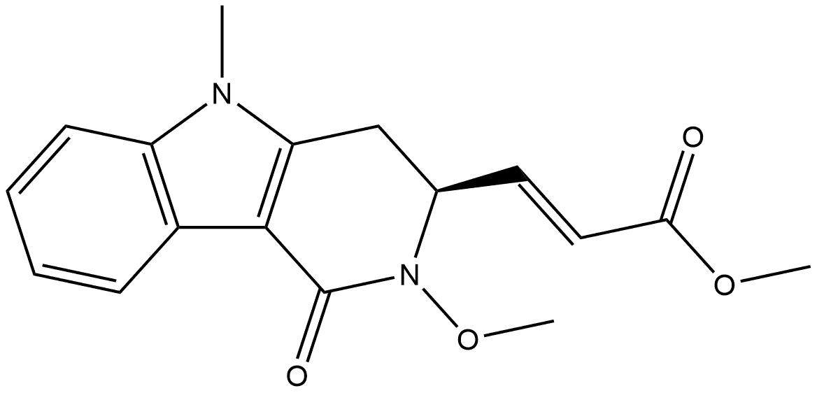 Methyl (2E)-3-[(3S)-2,3,4,5-tetrahydro-2-methoxy-5-methyl-1-oxo-1H-pyrido[4,3-b]indol-3-yl]-2-propenoate Structure