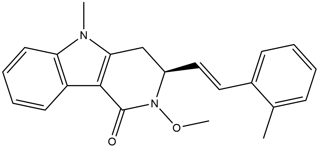 (3S)-2,3,4,5-Tetrahydro-2-methoxy-5-methyl-3-[(1E)-2-(2-methylphenyl)ethenyl]-1H-pyrido[4,3-b]indol-1-one Structure