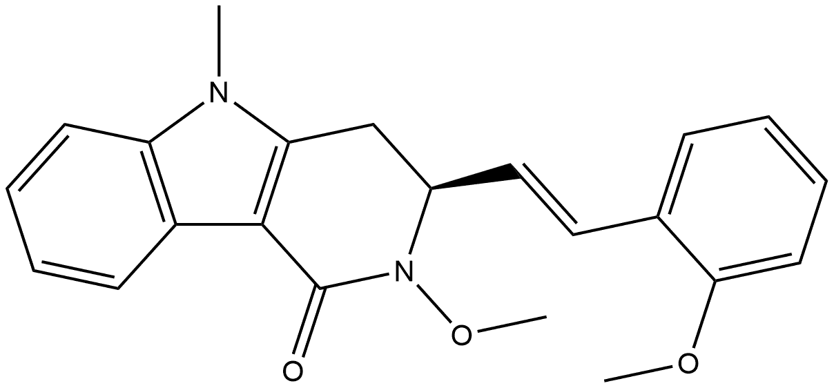 (3S)-2,3,4,5-Tetrahydro-2-methoxy-3-[(1E)-2-(2-methoxyphenyl)ethenyl]-5-methyl-1H-pyrido[4,3-b]indol-1-one Structure