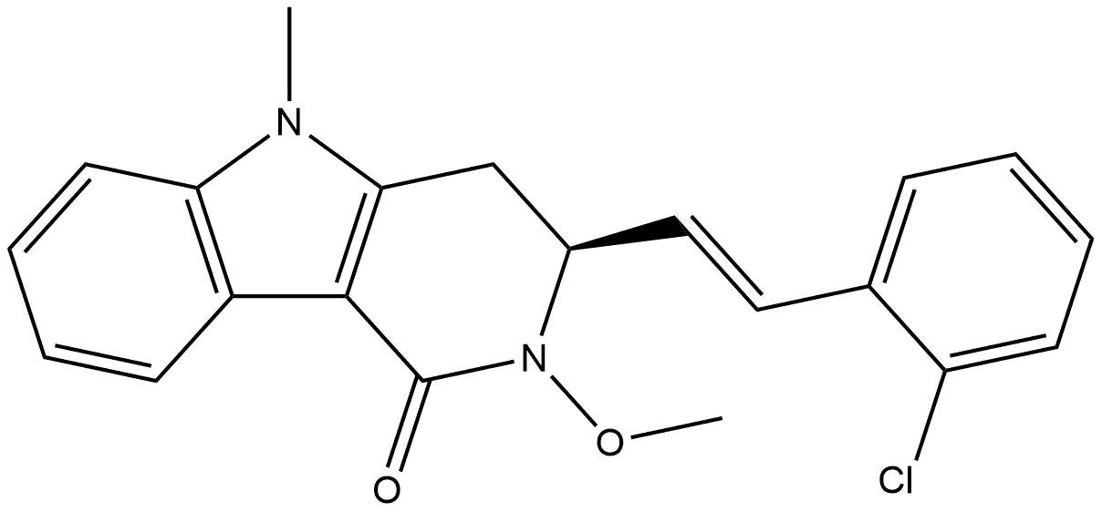 (3S)-3-[(1E)-2-(2-Chlorophenyl)ethenyl]-2,3,4,5-tetrahydro-2-methoxy-5-methyl-1H-pyrido[4,3-b]indol-1-one Structure