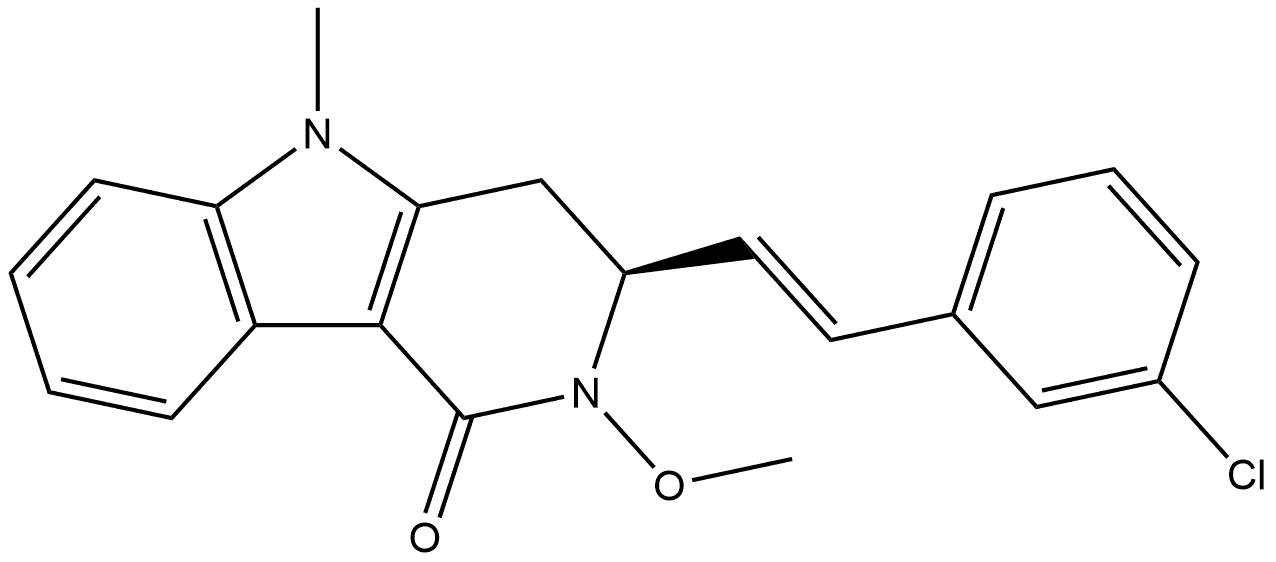 (3S)-3-[(1E)-2-(3-Chlorophenyl)ethenyl]-2,3,4,5-tetrahydro-2-methoxy-5-methyl-1H-pyrido[4,3-b]indol-1-one Structure