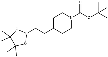 1-Piperidinecarboxylic acid, 4-[2-(4,4,5,5-tetramethyl-1,3,2-dioxaborolan-2-yl)ethyl]-, 1,1-dimethylethyl ester 구조식 이미지