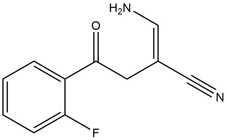 Benzenebutanenitrile, α-(aminomethylene)-2-fluoro-γ-oxo-, (αE)- Structure