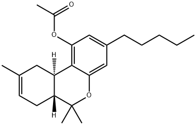 6H-Dibenzo[b,d]pyran-1-ol, 6a,7,10,10a-tetrahydro-6,6,9-trimethyl-3-pentyl-, 1-acetate, (6aR,10aR)- Structure