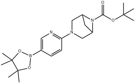 3,6-Diazabicyclo[3.1.1]heptane-6-carboxylic acid, 3-[5-(4,4,5,5-tetramethyl-1,3,2-dioxaborolan-2-yl)-2-pyridinyl]-, 1,1-dimethylethyl ester Structure