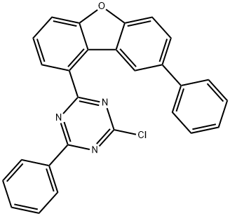 1,3,5-Triazine, 2-chloro-4-phenyl-6-(8-phenyl-1-dibenzofuranyl)- Structure