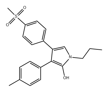 1H-Pyrrol-2-ol, 3-(4-methylphenyl)-4-[4-(methylsulfonyl)phenyl]-1-propyl- 구조식 이미지