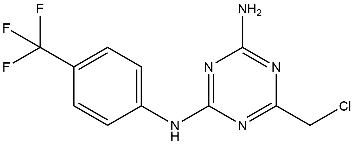 6-(Chloromethyl)-N2-[4-(trifluoromethyl)phenyl]-1,3,5-triazine-2,4-diamine Structure