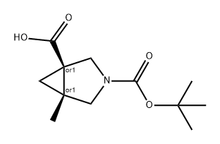 3-Azabicyclo[3.1.0]hexane-1,3-dicarboxylic acid, 5-methyl-, 3-(1,1-dimethylethyl) ester, (1R,5R)-rel- Structure