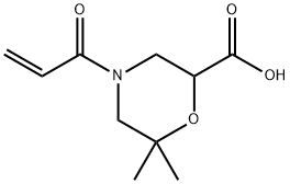 6,6-dimethyl-4-(prop-2-enoyl)morpholine-2-carbox ylic acid Structure