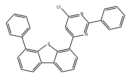 1,3,5-Triazine, 2-chloro-4-phenyl-6-(6-phenyl-4-dibenzothienyl)- Structure