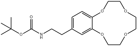 Carbamic acid, N-[2-(2,3,5,6,8,9-hexahydro-1,4,7,10-benzotetraoxacyclododecin-12-yl)ethyl]-, 1,1-dimethylethyl ester Structure