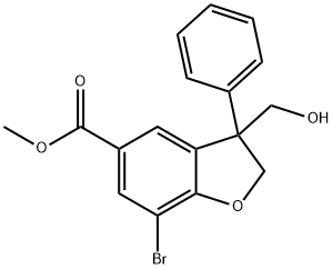 Methyl 7-bromo-3-(hydroxymethyl)-3-phenyl-2,3-dihydrobenzofuran-5-carboxylate Structure