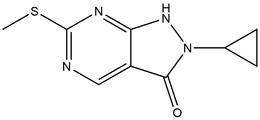 2-cyclopropyl-6-(methylthio)-1H-pyrazolo[3,4-d]pyrimidin-3(2H)-one Structure