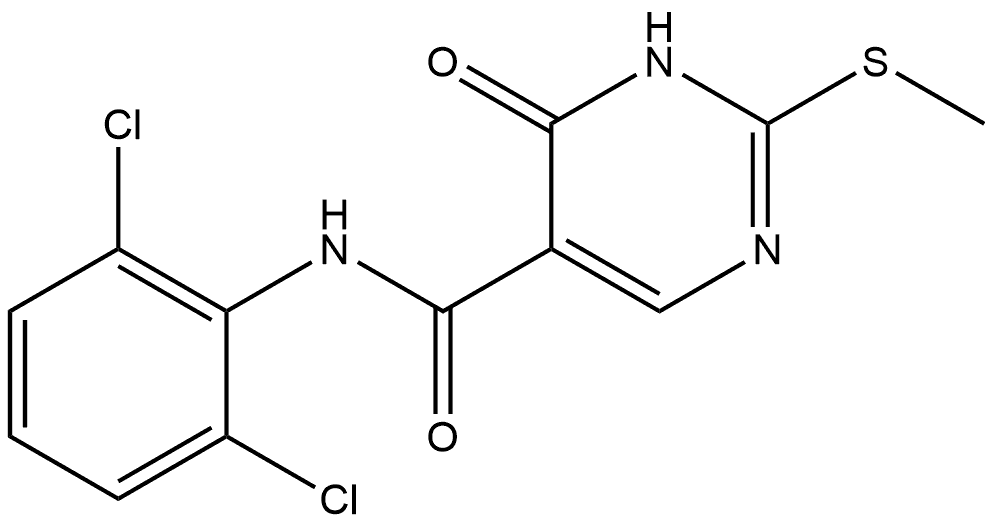 N-(2,6-dichlorophenyl)-4-hydroxy-2-(methylthio)pyrimidine-5-carboxamide Structure