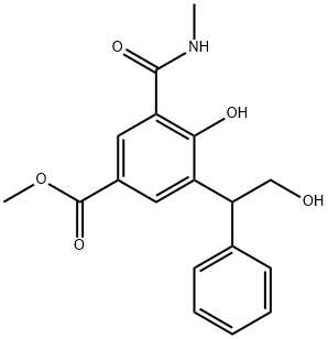 Benzoic acid, 4-hydroxy-3-(2-hydroxy-1-phenylethyl)-5-[(methylamino)carbonyl]-, methyl ester 구조식 이미지