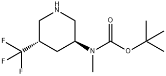 Carbamic acid, N-methyl-N-[(3S,5S)-5-(trifluoromethyl)-3-piperidinyl]-, 1,1-dimethylethyl ester Structure