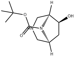 3,8-Diazabicyclo[3.2.1]octane-8-carboxylic acid, 6-hydroxy-, 1,1-dimethylethyl ester, (1S,5S,6S)- Structure