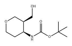 Carbamic acid, N-[(3R,4S)-tetrahydro-3-(hydroxymethyl)-2H-pyran-4-yl]-, 1,1-dimethylethyl ester Structure