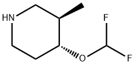 Piperidine, 4-(difluoromethoxy)-3-methyl-, (3R,4R)- Structure