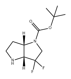 Pyrrolo[3,2-b]pyrrole-1(2H)-carboxylic acid, 3,3-difluorohexahydro-, 1,1-dimethylethyl ester, (3aR,6aS)- Structure