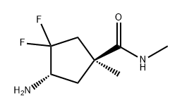 Cyclopentanecarboxamide, 4-amino-3,3-difluoro-N,1-dimethyl-, (1S,4S)- Structure