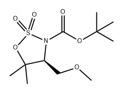 1,2,3-Oxathiazolidine-3-carboxylic acid, 4-(methoxymethyl)-5,5-dimethyl-, 1,1-dimethylethyl ester, 2,2-dioxide, (4S)- Structure