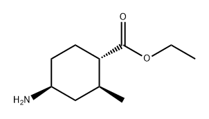 Cyclohexanecarboxylic acid, 4-amino-2-methyl-, ethyl ester, (1S,2S,4S)- Structure