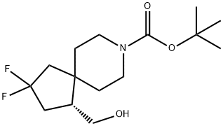 8-Azaspiro[4.5]decane-8-carboxylic acid, 3,3-difluoro-1-(hydroxymethyl)-, 1,1-dimethylethyl ester, (1R)- Structure