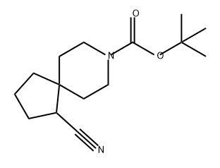 8-Azaspiro[4.5]decane-8-carboxylic acid, 1-cyano-, 1,1-dimethylethyl ester 구조식 이미지