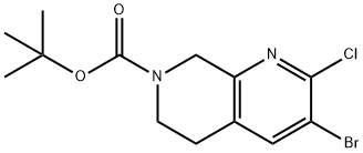 1,7-Naphthyridine-7(6H)-carboxylic acid, 3-bromo-2-chloro-5,8-dihydro-, 1,1-dimethylethyl ester Structure