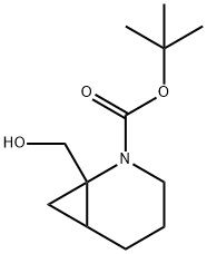 2-Azabicyclo[4.1.0]heptane-2-carboxylic acid, 1-(hydroxymethyl)-, 1,1-dimethylethyl ester Structure