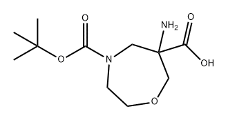 1,4-Oxazepine-4,6(5H)-dicarboxylic acid, 6-aminotetrahydro-, 4-(1,1-dimethylethyl) ester Structure