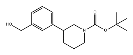 1-Piperidinecarboxylic acid, 3-[3-(hydroxymethyl)phenyl]-, 1,1-dimethylethyl ester Structure