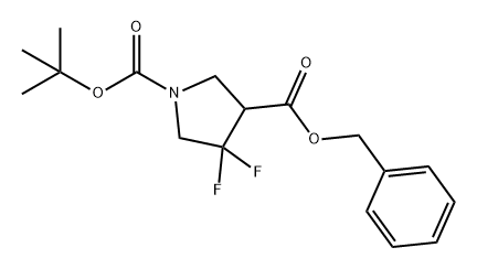 1,3-Pyrrolidinedicarboxylic acid, 4,4-difluoro-, 1-(1,1-dimethylethyl) 3-(phenylmethyl) ester 구조식 이미지