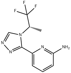 2-Pyridinamine, 6-[4-[(1S)-2,2,2-trifluoro-1-methylethyl]-4H-1,2,4-triazol-3-yl]- Structure